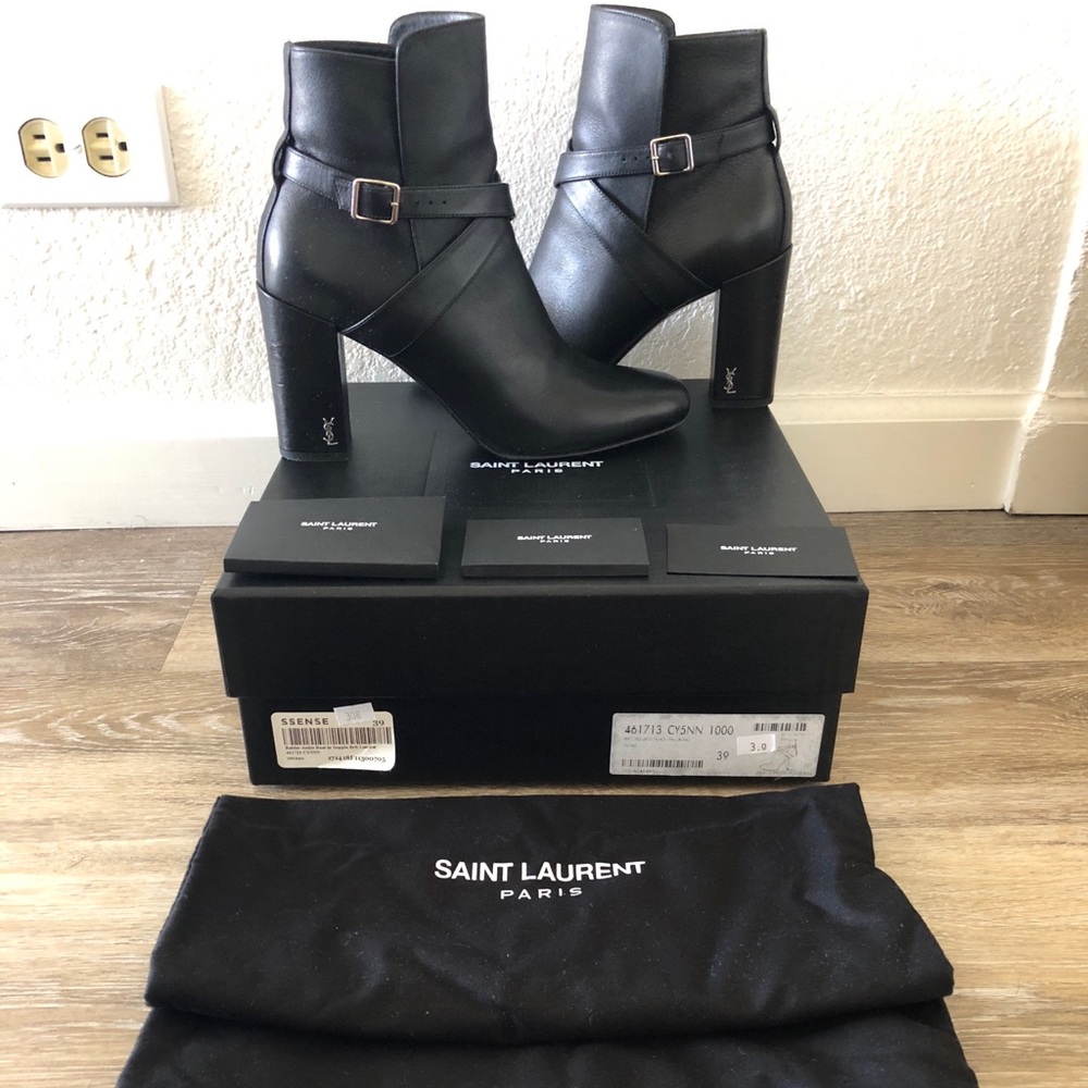 CLEARANCE Saint Laurent Strap Babies Ankle Booties